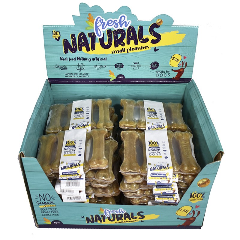 Hueso Prensado de Cuero Natural Res 12cm. 4und